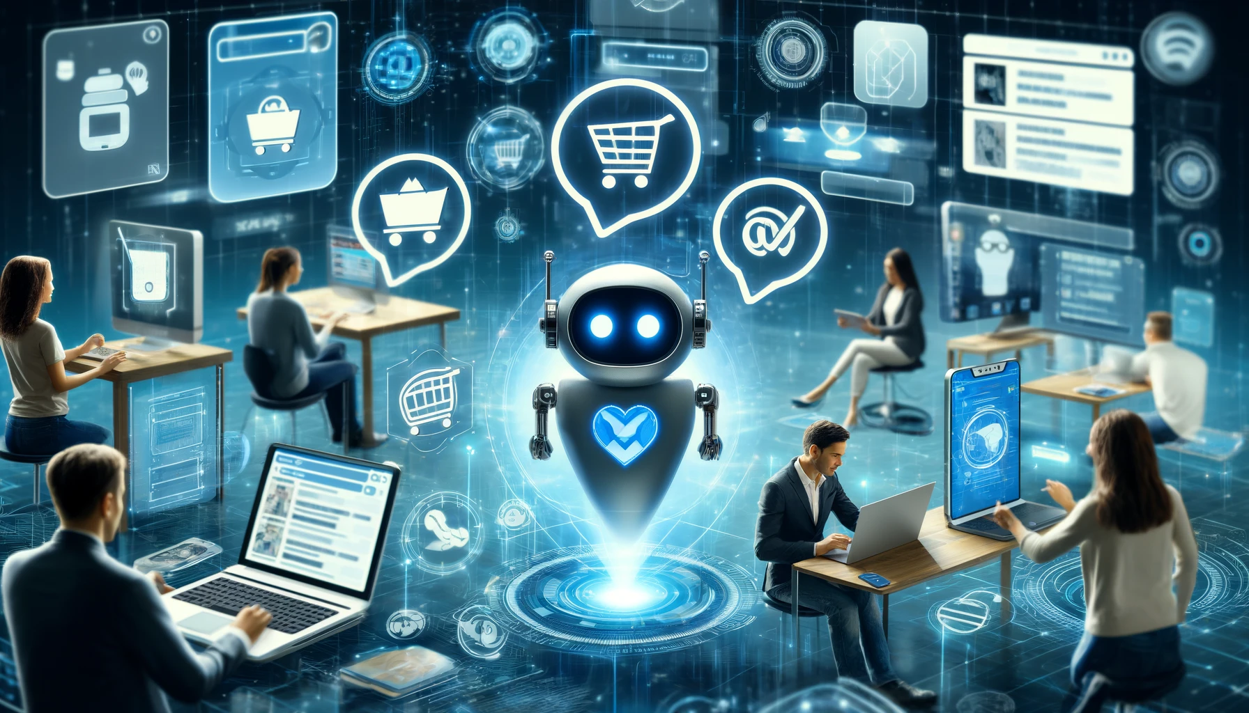 An AI chatbot assisting a customer on an eCommerce website.